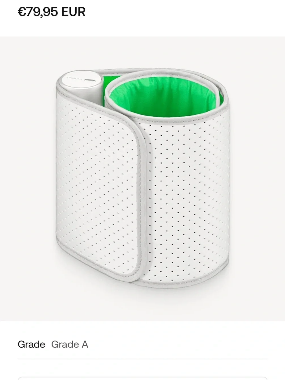 White and Green Blood Pressure Cuff Accessory for Wrist/Arm Monitors